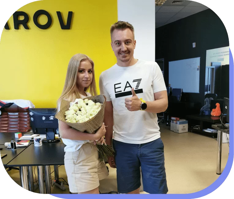 Андрей Гусаров и ученик курса интернет маркетинга